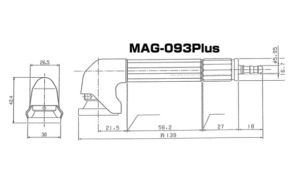 Hanchen MAG-093N エアーリューター エアーグラインダー セット 超高速 研磨 研削 収納ケース付き 微研削・工芸 | UHT エアーマイクログラインダー 90度 φ30用 MAG093N | エア