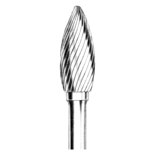 Carbide Bur - Flame Shape on 1/4